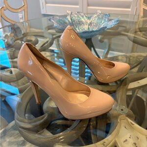 Nude Patent Leather platform heels